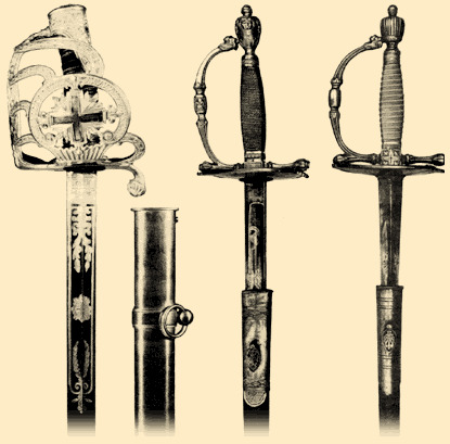 Sabre d'officier et épées de ville
